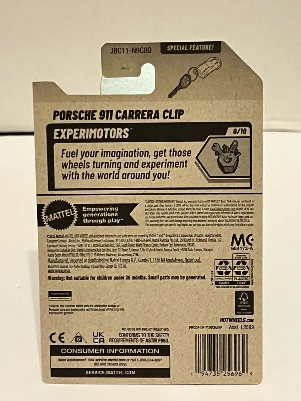 💥Hot Wheels 2025 Experimotors Porsche 911 Carrera Clip Blue 187/250